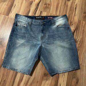 Y2K Ecko Unlimited Faded Blue Jean Shorts Sz 38